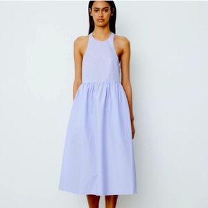 Blue midi striped racerback dress